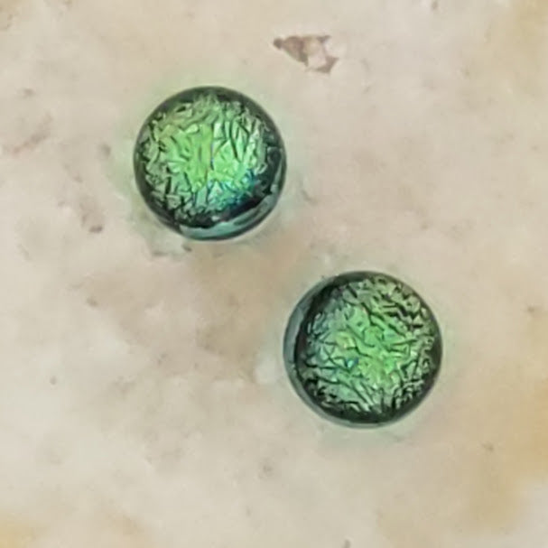 Green Dichroic Fused Glass Post Earring Wholesale