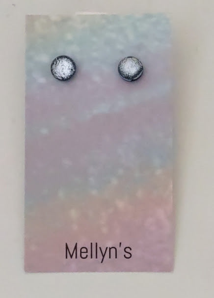Silver Dichroic Fused Glass Post Earring Wholesale