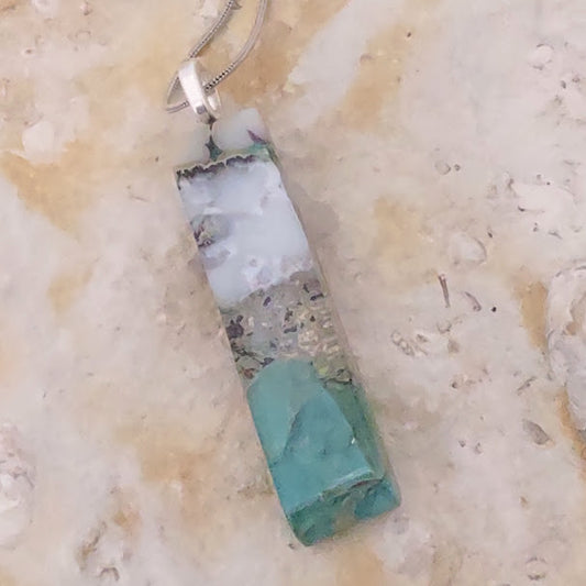 Unique Fused Glass Pebble Pendant