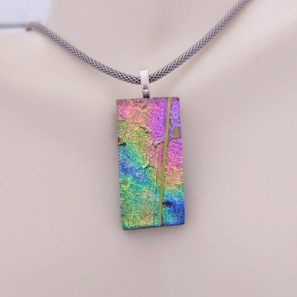 Fused Glass Multi-Color Dichroic Pendant