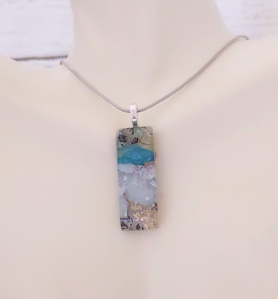 Fused Glass Pebble Pendant
