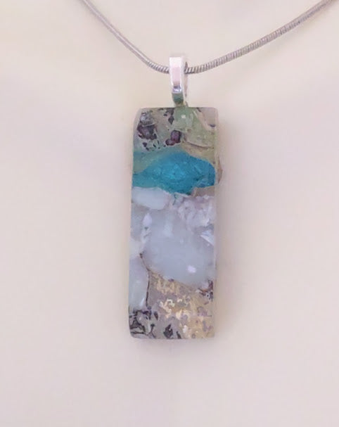 Fused Glass Pebble Pendant