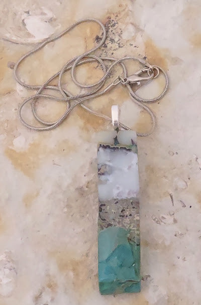 Unique Fused Glass Pebble Pendant