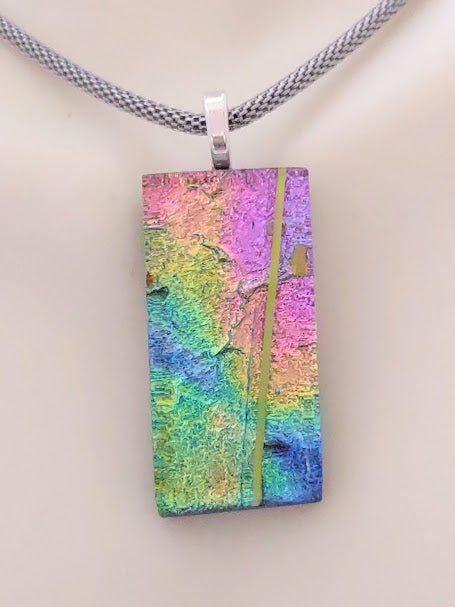 Fused Glass Multi-Color Dichroic Pendant