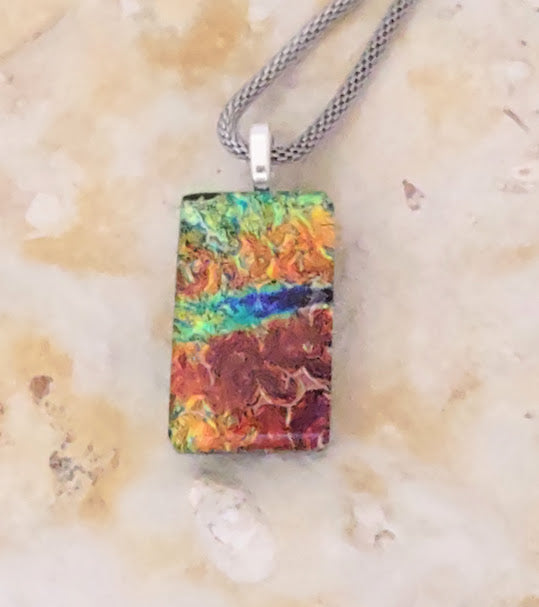 Fused Glass Dichroic Pendant
