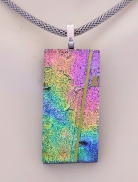 Fused Glass Multi-Color Dichroic Pendant
