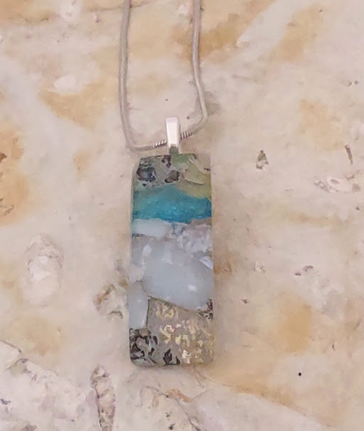 Fused Glass Pebble Pendant