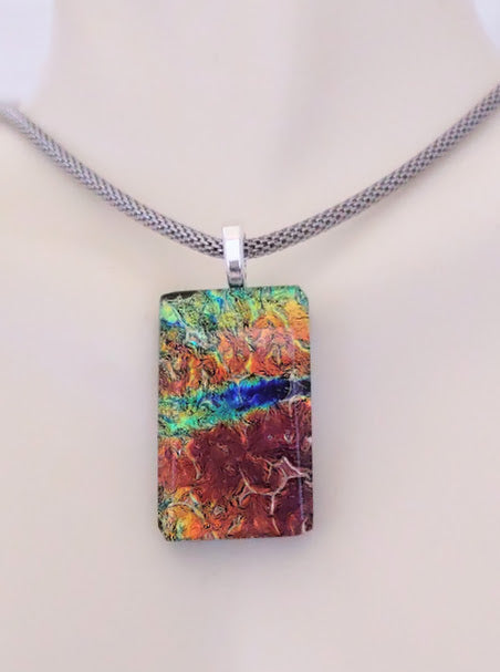 Fused Glass Dichroic Pendant