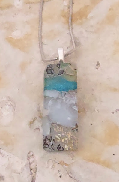Fused Glass Pebble Pendant