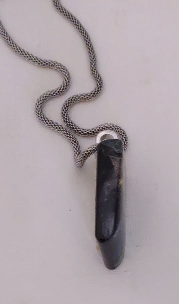 Dichroic Pendant with Mesh Chain, Handmade