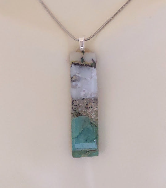Unique Fused Glass Pebble Pendant
