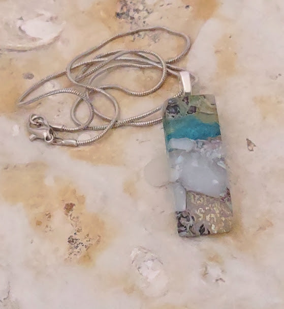Fused Glass Pebble Pendant