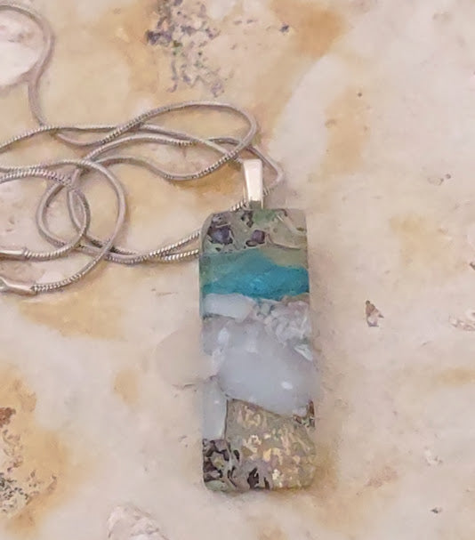 Fused Glass Pebble Pendant