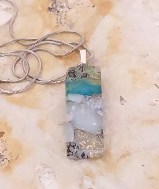 Fused Glass Pebble Pendant