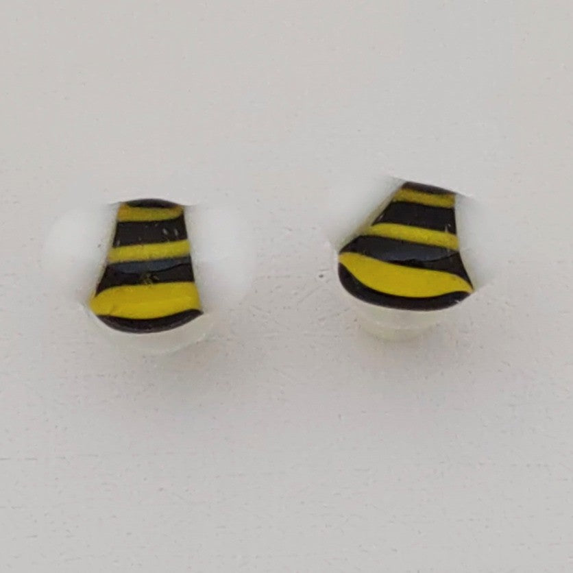 Fused Glass Bee Post Earrings Wholesale