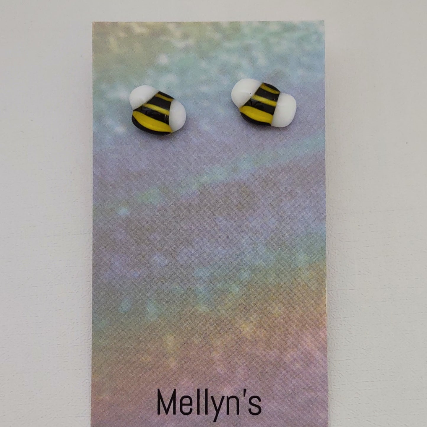 Fused Glass Bee Post Earrings Wholesale