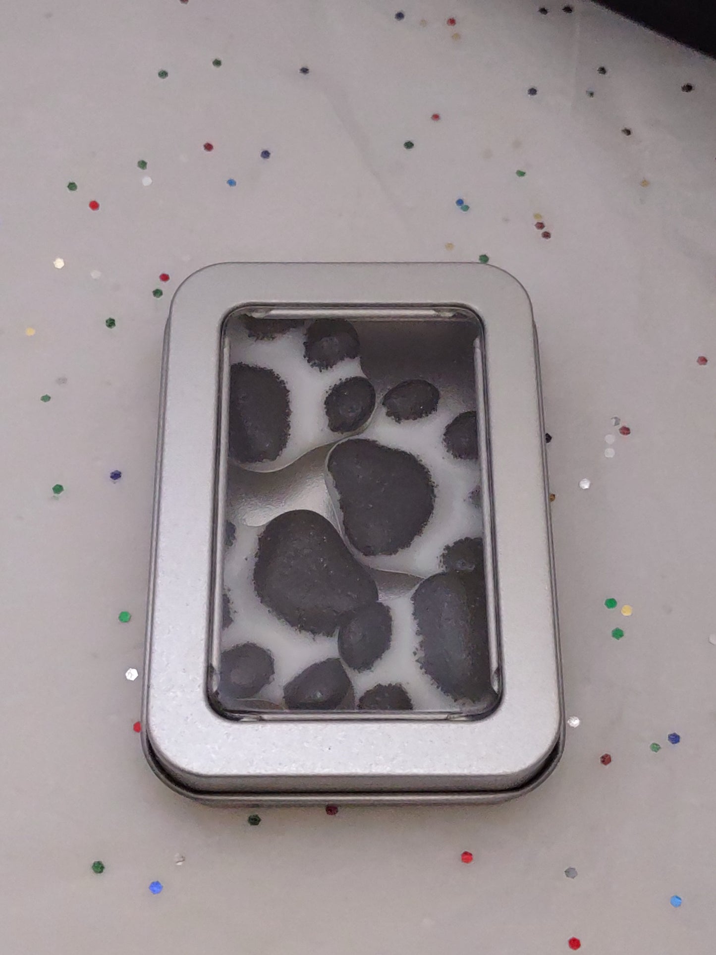 Fused Glass Paw Magnets, Set of 4 Fused Glass Refrigerator Magnets