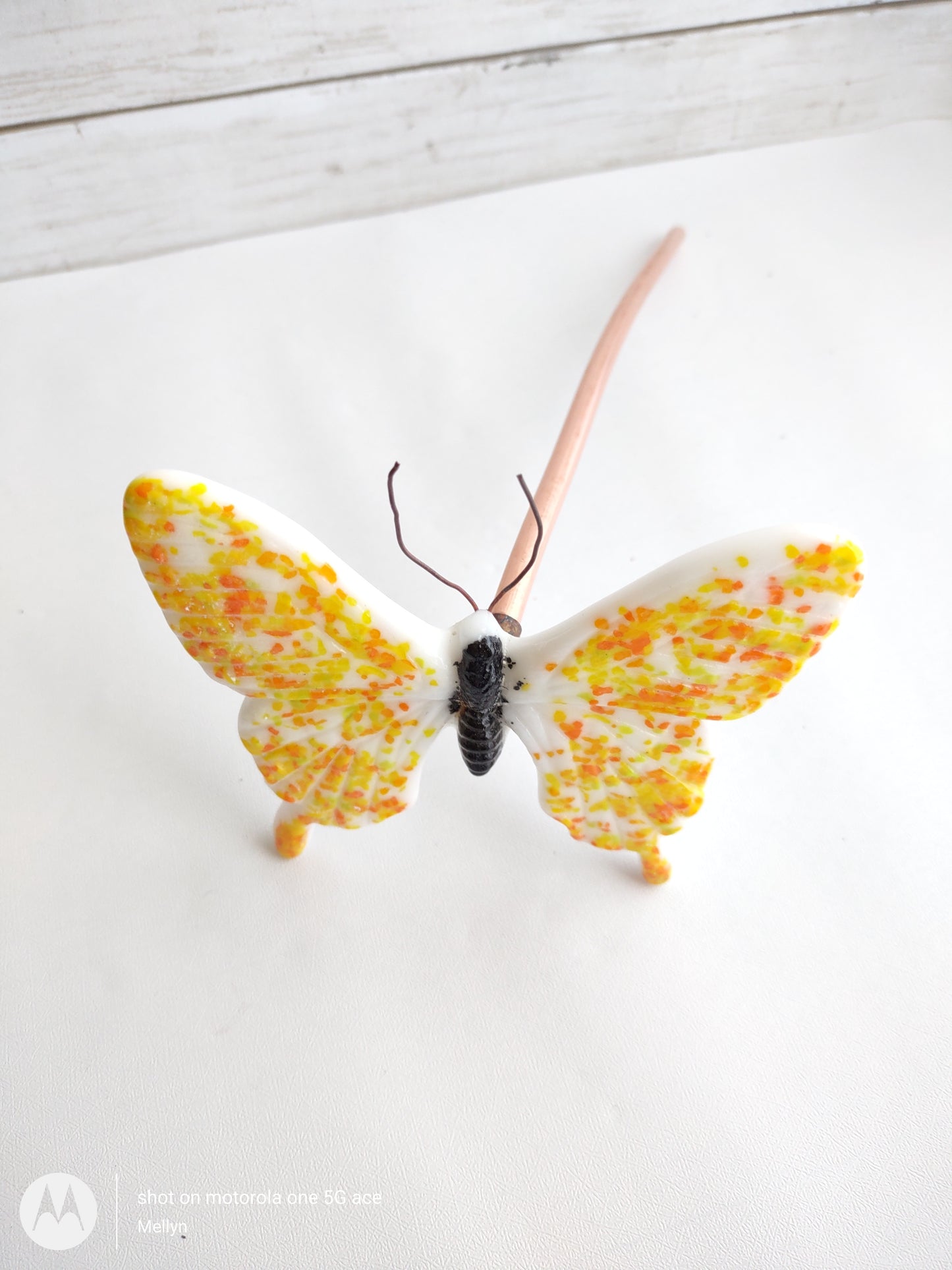 Fused Glass Butterfly Plant Stake