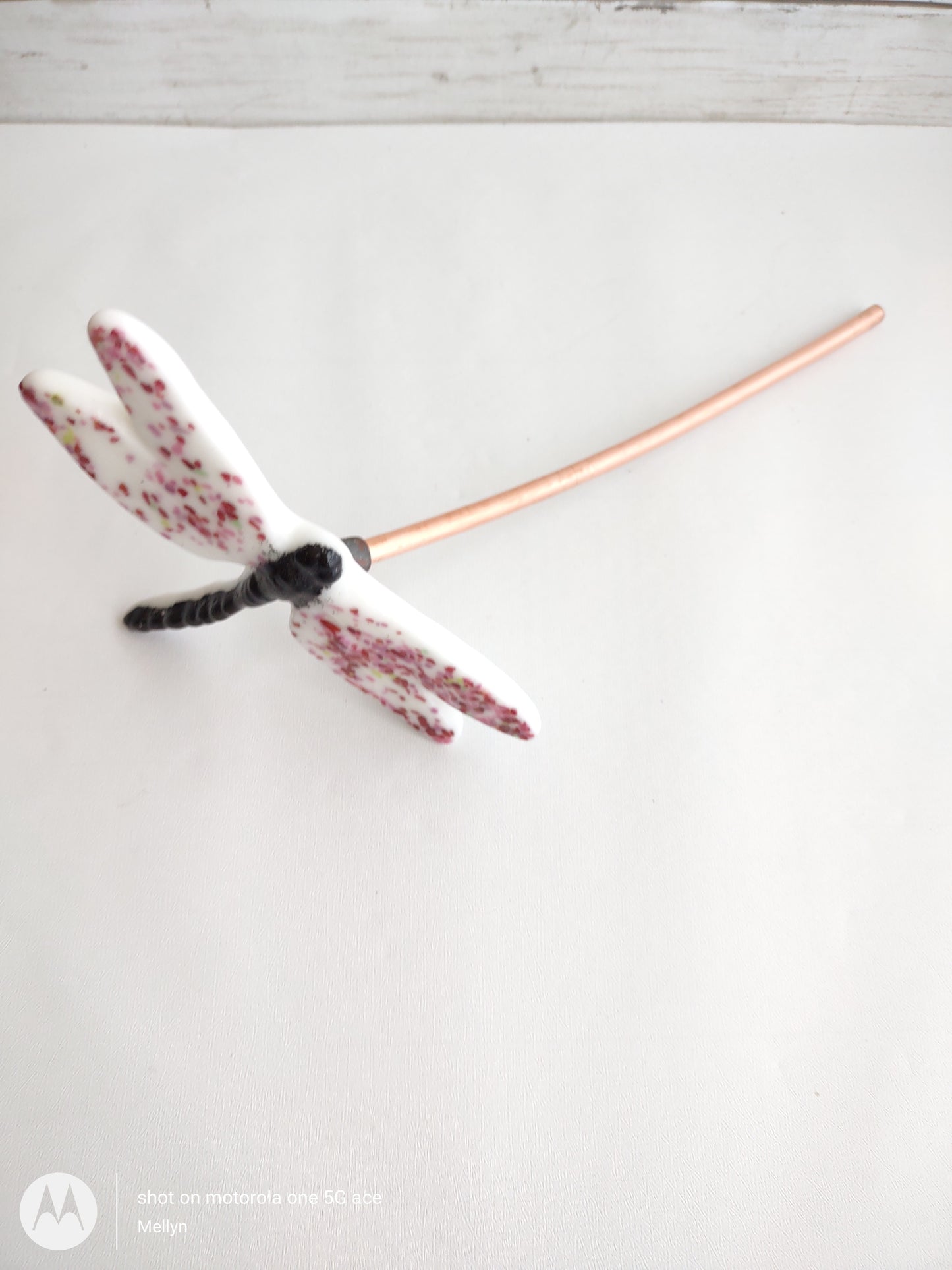 Fused Glass Dragonfly Plant Stake