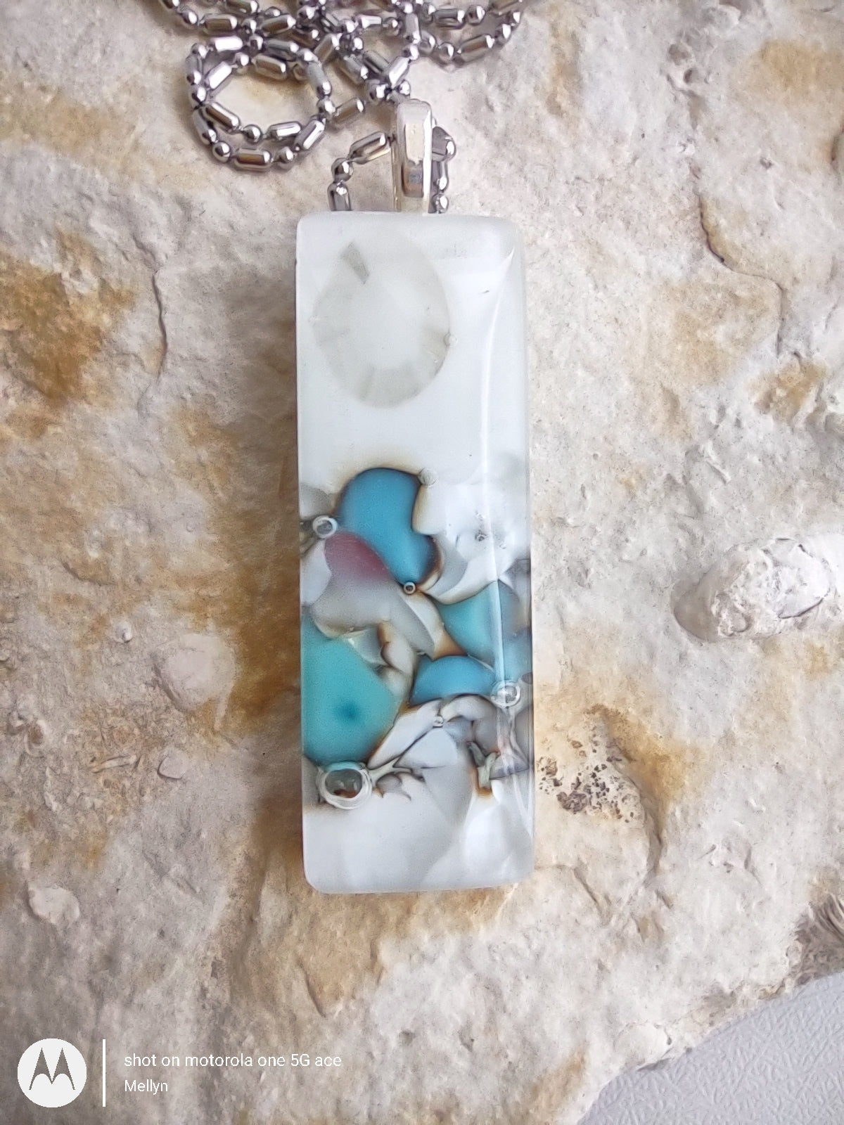 Reactive Fused Glass Pendant