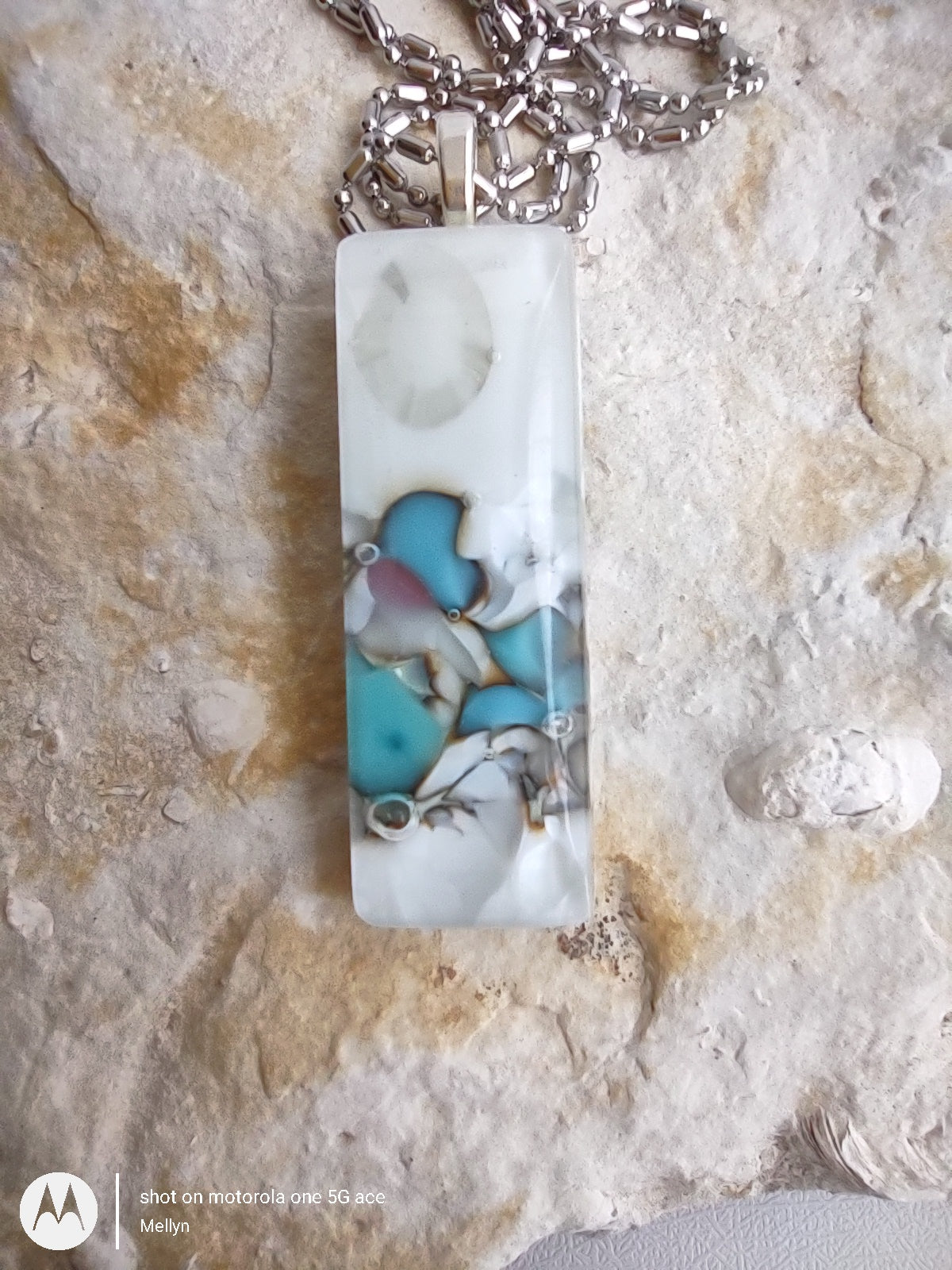 Reactive Fused Glass Pendant