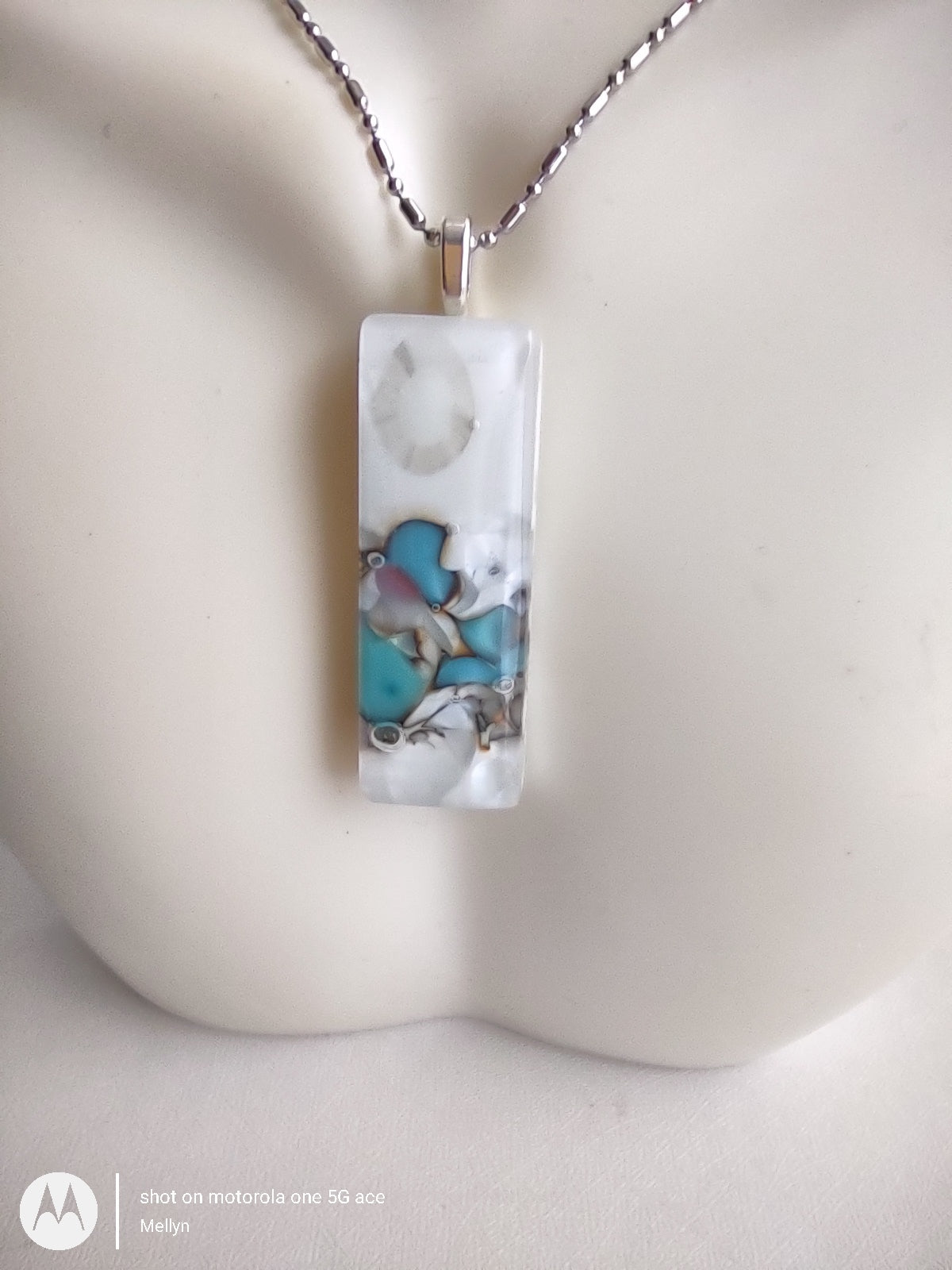 Reactive Fused Glass Pendant