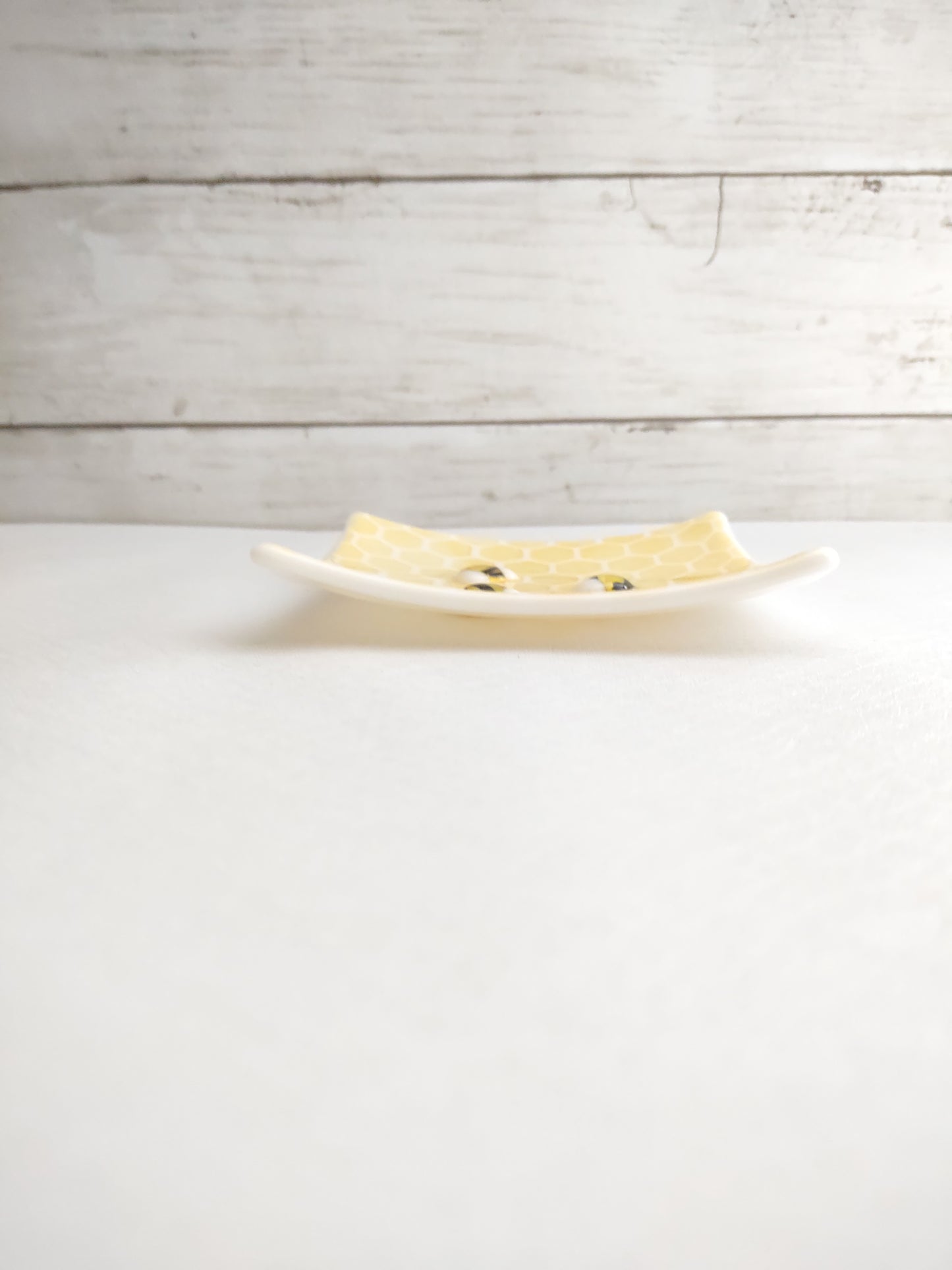 Larger Honeycomb with Bee Glass Trinket Dish