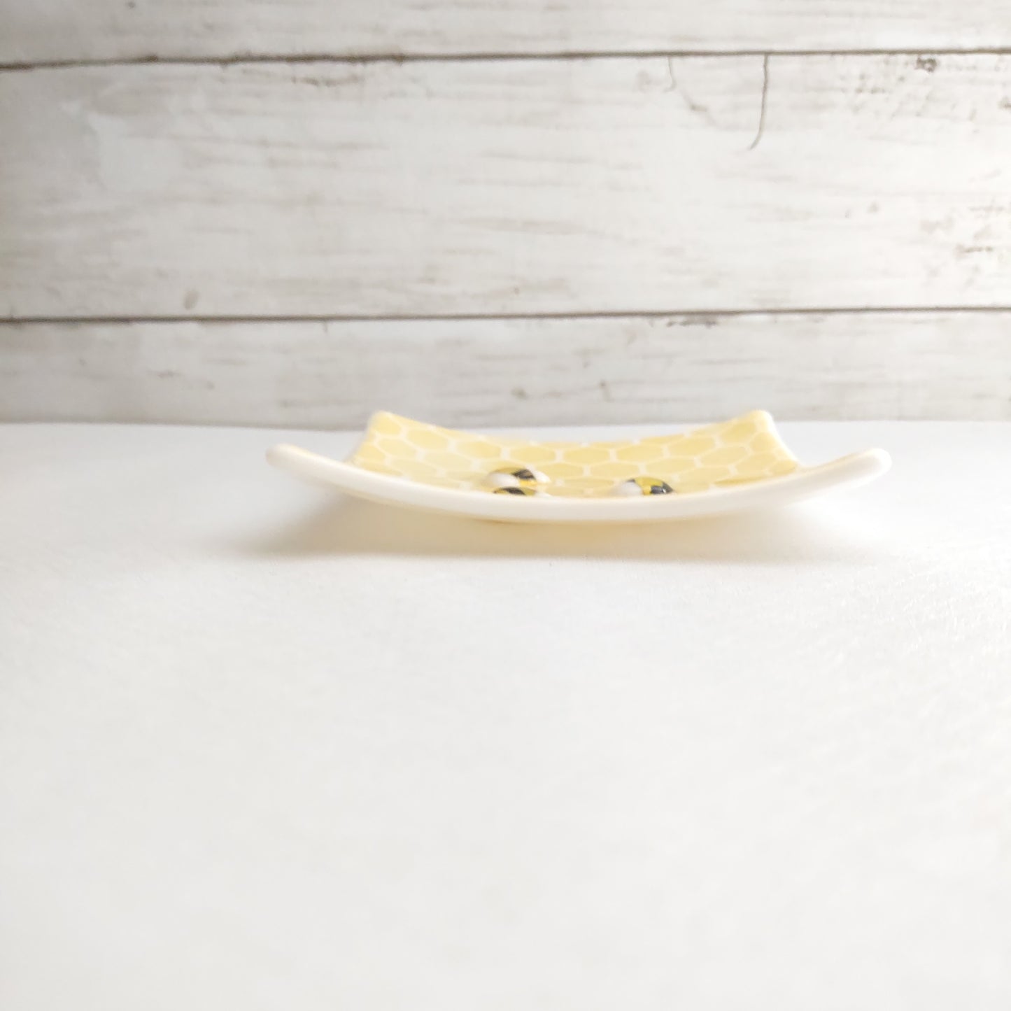 Larger Honeycomb with Bee Glass Trinket Dish Wholesale
