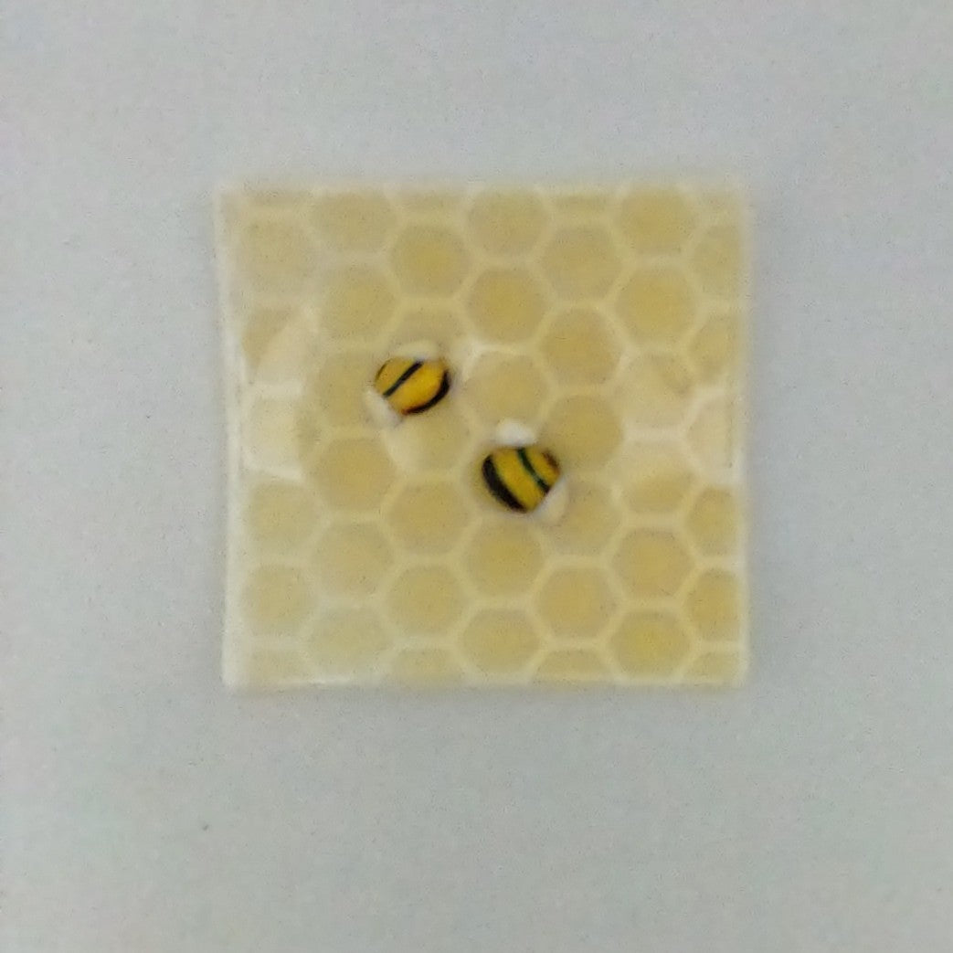 Cute Honeycomb with Bee Glass Trinket Dish