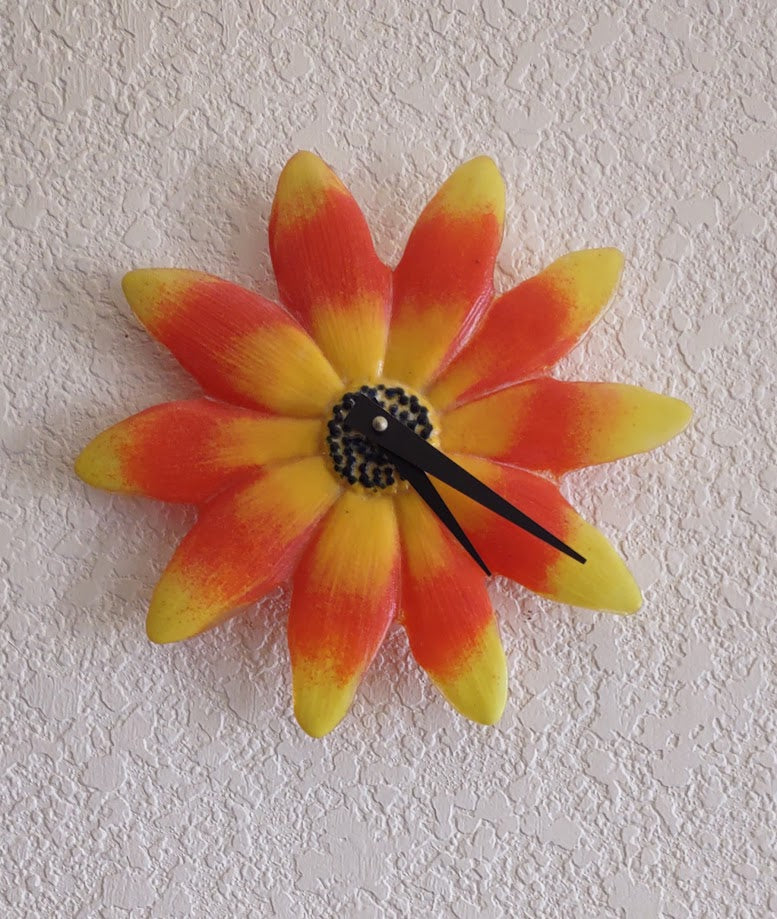 Fused Glass Flower Clock