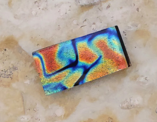 Dichroic Orange and Blue Money Clip Handmade