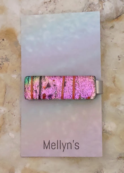 Men's Multi-color Dichroic Tie Clip Handmade