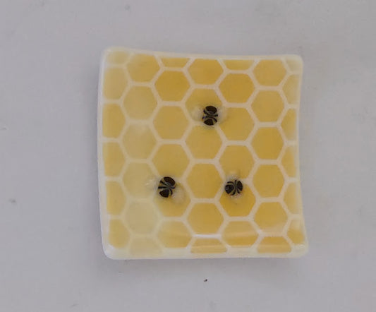 Cute Honeycomb with Bee Glass Trinket Dish Wholesale