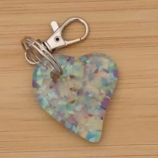 Fused Glass Heart Keychain Wholesale