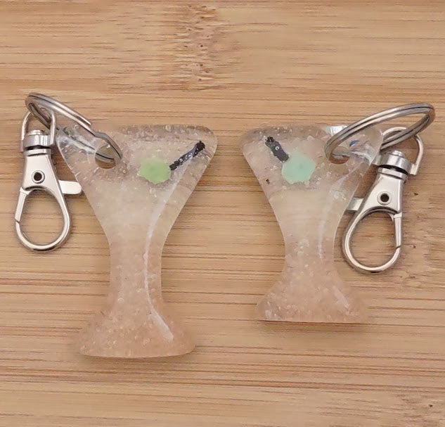 Martini Fused Glass Keychain Wholesale