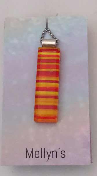 Fused Glass Orange/Yellow Striped pendant Wholesale