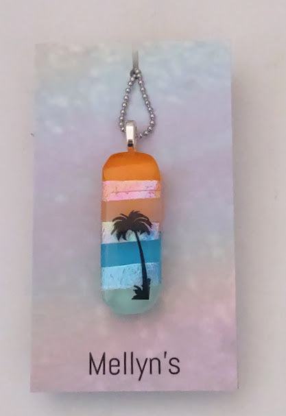 Fused Glass Ocean Scene with Dichroic Pendant Wholesale