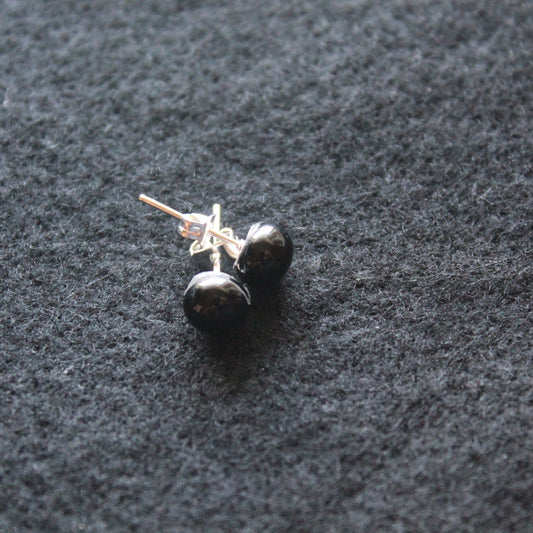 Fused Glass Black Post Earrings