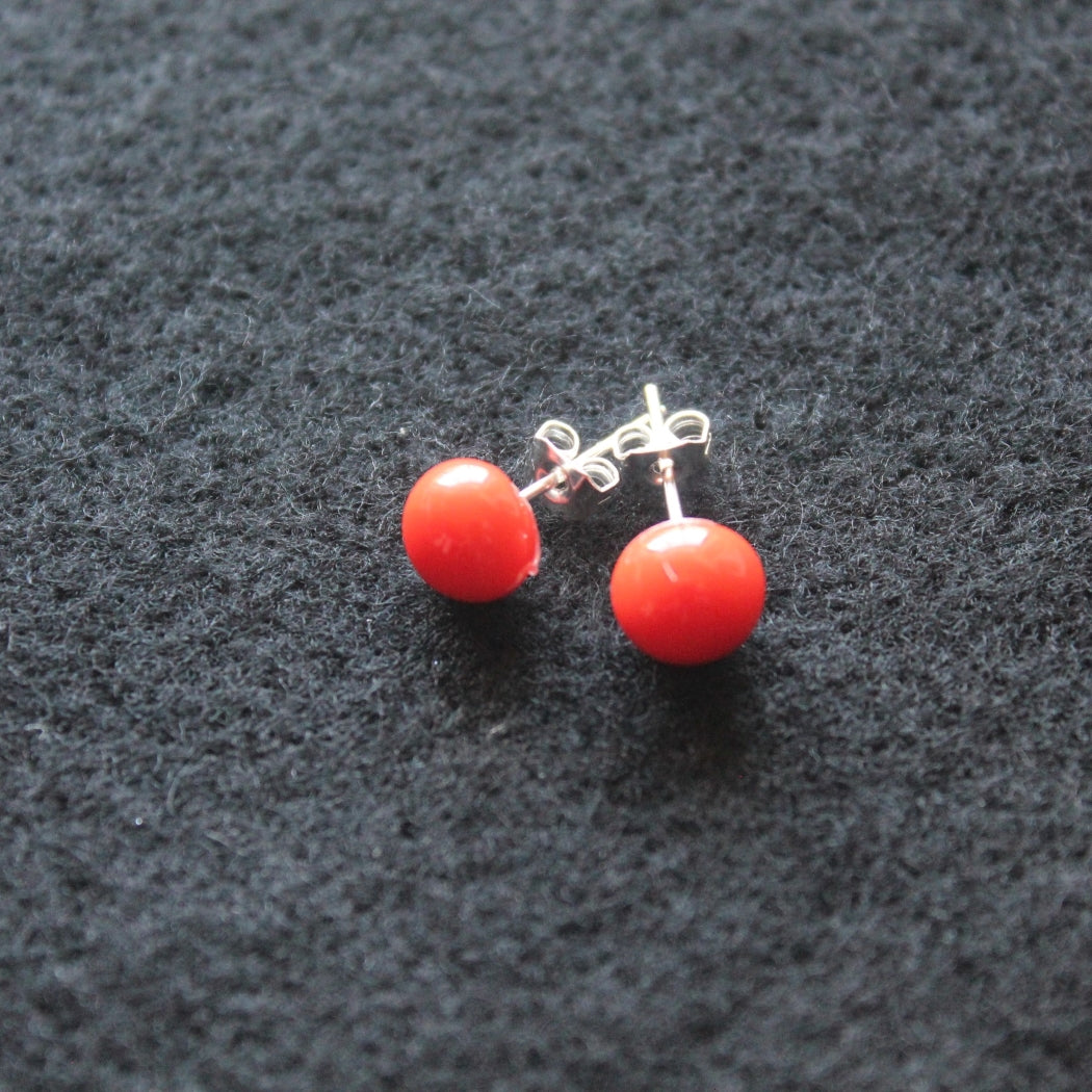 Fused Glass Marigold  Post Earrings