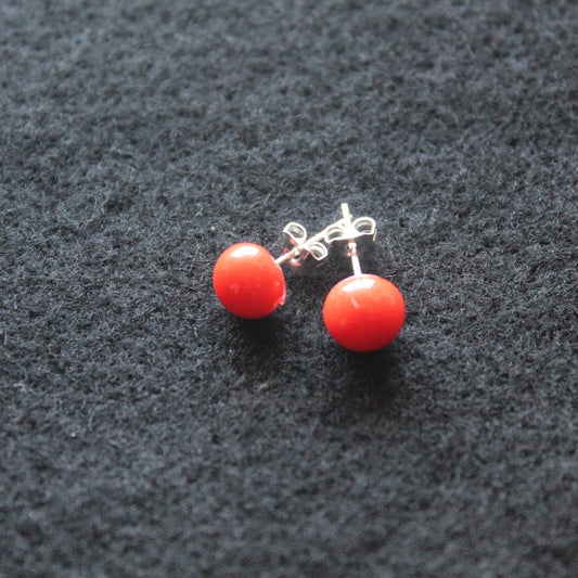 Fused Glass Marigold  Post Earrings