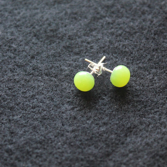 Fused Glass Green Post Earrings