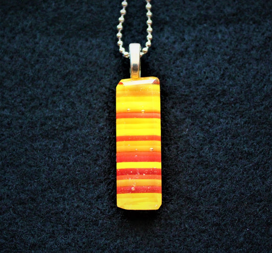 Fused Glass Orange/Yellow Striped pendant