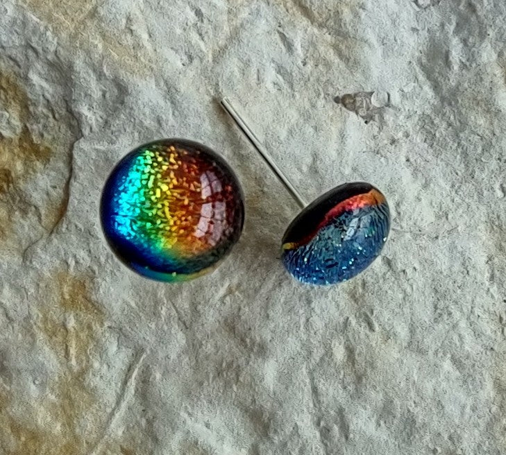 Dichroic Fused Glass Post Earring