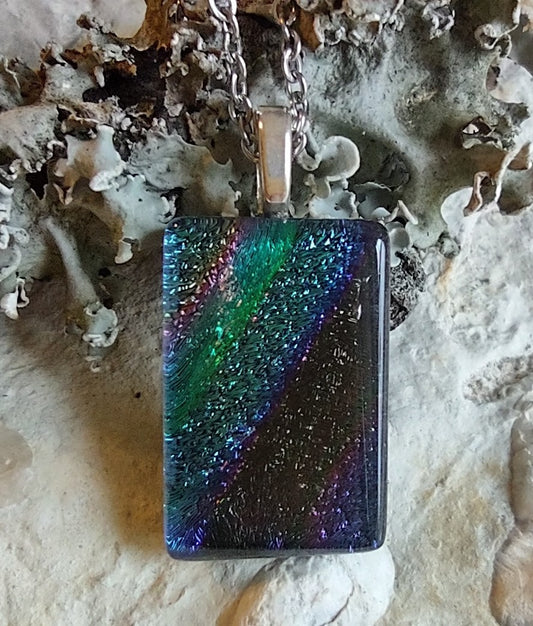 Multi-Color Dichroic Pendant with Chain