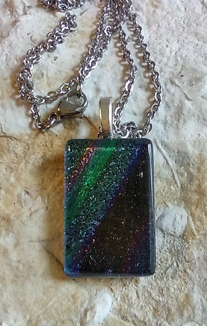 Multi-Color Dichroic Pendant with Chain