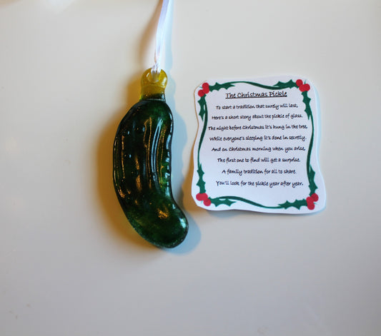 Christmas Pickle, Christmas Tree Ornament with Currant Year Charm