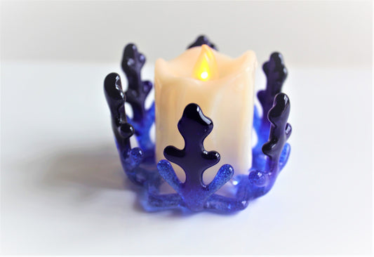 Snowflake Glass Votive Candle Holder, Winter Votive, Christmas Center Piece, Teacher Gift, With Battery Operated LED Votive Candles