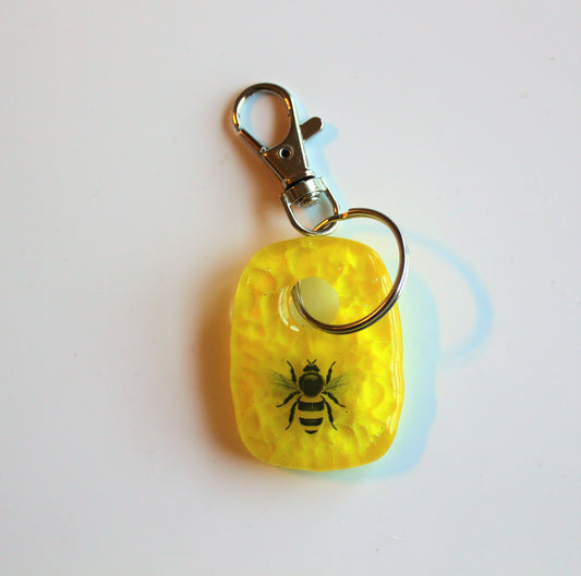 Fused Glass Bee Keychain