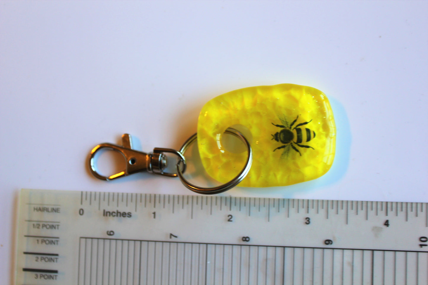 Fused Glass Bee Keychain