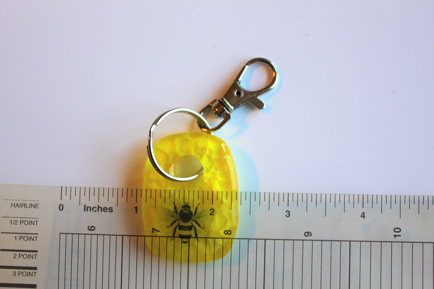 Fused Glass Bee Keychain